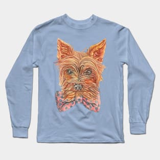 Yorkie With A Bow Tie Long Sleeve T-Shirt